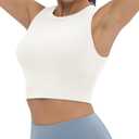 V VOCNI Nursing Tank Tops for Breastfeeding Crew Neck Sleeveless Maternity Tank Tops Sports Bras Workout Pregnancy Crop Tops