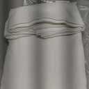 NICETOWN White Linen Sheer Curtains and Drapes 84 inches Long, Rod Pocket & Back Tab semitransparent with Light Through Vertical Window Treatments for Sliding Glass Door & Living Room, 52"W, Set of 2