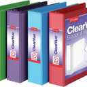 Cardinal 3 Ring Binders, Binders for School and Office, Durable 2 Inch Binder with Round Rings, Holds 475-Sheets, ClearVue Covers, Non-Stick, PVC-Free, Assorted Colors, 4 Pack (29311)