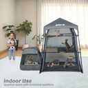 3 in 1 Portable Cat Enclosures with Tunnel & Cat House, Quick Setup Foldable Indoor Outdoor Cat Play Tent for Pet Families, Upgraded Stable Frame, Extra Large Space, Storage Bag + Cat Wand & Balls
