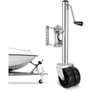 VEVOR Trailer Jack with Wheel, 2000 lbs Load Capacity, Heavy Duty Swivel Boat Trailer Jack with PP Dual Wheel & Ergonomic Handle, 15-27 Inch Lift Range, Fit for RVs, Boats and Utility Trailers