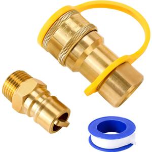 Natural Gas Quick Connect Fittings 1/21/2 Gas Quick Connect Kit With Male Insert PlugSolid Brass 1/2 Inch Natural Gas Propane Fitting Connector