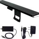 GE Amplified HD Digital TV Antenna, Long Range Smart TV Antenna, Easy Mount on Top of TV Design, Supports 4K 1080P HDTV VHF UHF, Indoor Amplified Signal Booster, 5ft Coax HDTV Cable/AC Adapter, 37075
