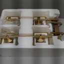 Torondo Modern Crystal Bathroom Vanity Light 4-Lights Brushed Gold Bathroom Light Fixtures Over Mirror Brushed Gold Vanity Lighting Fixtures Square Shade Brass Wall Sconce (Bulbs Not Include)