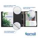 Samsill 2 Inch 3 Ring Binders, Economy Round Ring, Clear View Cover, 425 Sheet Capacity - for School, Home, Office - Black, 4 Pack