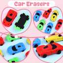 2 x 24pcs Valentines Day Cards for Kids School with Car Erasers,Valentines Day Gifts School Exchange for Kids Boys Girls Classroom Prizes Party Favors Toys