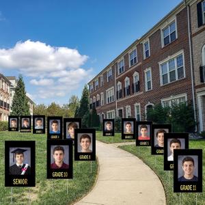 14 Pcs Graduation K-12 Yard Sign Display Photo 12 x 18 Inches Class of 2026 School Years Yard Sign with Pictures Display for Grad Party Walkway Lawn Decoration(Solid Color,Black)
