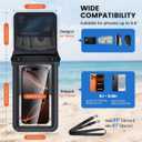 Floating Waterproof Phone Pouch 2 Pack, IPX8 Waterproof Phone Case with Double Space, Beach Cruise Vocation Essentials, Underwater Cell Phone Dry Bag for iPhone 17 16 15 Galaxy S26 Ultra