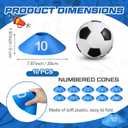 10 Pcs Numbered Sports Disc Cone with Mesh Carry Bag (Blue)