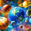 Puzzles for Kids Ages 8-10 6-8 - Solar System Planets Floor Puzzle- 200 Piece Jigsaw Puzzles for Kids Ages 10-12 Year Old and Adults.Colorful Children Puzzles for Girls and Boys Educational Toys