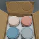 4 Pack Glass Clear Storage Canister with Airtight Lid, 12oz Overnight Oats Containers, Small Cute Decorative Pantry Jar for Snacks, Yogurt, Cereal, Fruit, Salad, Spice, Sugar, Coffee, Tea (350 ml/12 oz | Color)