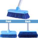 YONILL Deck Brush with Long Handle - Floor Scrub Brushes for Cleaning Shower, Stiff Bristle Scrubbing Brush, 50" Floor Scrubber Brush for Bathroom, Bathtub, Tub, Tile Floors, Garage and Patio
