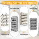 Towel Racks for Bathroom,Towel Rack Wall Mounted, 6 Tier Rolled Or Folded Towel Holder with Floating Shelves, Bathroom Towel Holder for Bath, Hand Towels,Metal and Wood