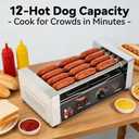 16 Capacity Commercial Hot Dog Roller Machine with 5 Stainless Steel Rollers 750W for Concession Stands, Food Trucks, Party Catering