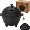 Cast Iron Incense Burner - Cast Iron Incense Holder Mini Cauldron for Sage, Palo Santo, Resin, Charcoal & Japanese Incense | Home, Rituals & Meditation Censer Bowl