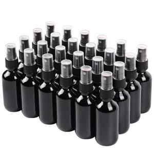 NOOEEISS Black Glass Small Spray Bottle 2 oz 18 Packs,Fine Mist Sprayer Small Clear Bottles,Refillable Containers mini spray bottles for Cleaning Solutions and Skin Care (Black 18pcs)