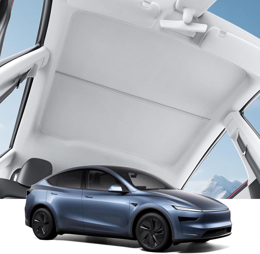 Motrobe 2026 Tesla Model Y Juniper Sunshade Roof [No Gap No Sag] Nano Ice-Crystal Glass Roof Sun Shade Heat Insulation Model Y Juniper (Standard, Premium & Performance 2025/2026) Accessories Gray