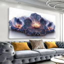 Flower Abstract Wall Art Canvas Art Wall Decor Prints Picture Landscape Purple Flowers Painting Floral Wall Art Print Bedroom Bathroom Office Home Decor 48" X 24" Ready To Hang