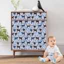 CRE8TIVE Black Blue Cat Wallpaper Stick and Peel Cute Kitten Cat Paw Print Wallpaper for Kids Nursery Wallpaper 12"x118" Adhesive Blue Contact Paper Removable Animal Wallpaper for Bedroom Bathroom