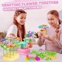 beefunni Flower Making Kit for Kids, DIY Flower Bouquet Kit, Arts and Crafts for Kids Ages 4-8, Colorful Flower Maker Toys for 4 5 6 7 8+Year Old Girl Birthday Gifts Ideas, Mothers Day Gifts for Mom, Medium