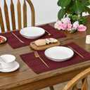 Artoid Mode Red Farmhouse Woven Rustic Hollow Placemats Set of 6,12x18 Inch Seasonal Holiday Table Mats Party Kitchen Dining Decoration