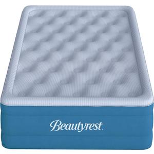 Beautyrest Comfort Plus, Twin Size Air Mattress with Built-in Pump, Raised Inflatable Bed, Cooling Vent Topper, Puncture-Resistant Vinyl, 700lb Support, Guest and Camping Airbed