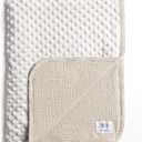 lulumoon Baby Blankets for Newborn Unisex: Thermal Minky Dotted Backing - Muslin Receiving Blanket for Baby Essential & Registry Gift 30"x40" (Ivory)