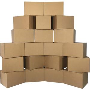 18 x 14 x 12 inch Medium Size Boxes, 15 Pack, Single Wall Corrugated Cardboard Moving & Storage Boxes for Packing, Moving & Storage