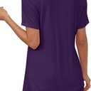 ONLYSHE Womens V Neck Shirts Short Sleeve Tops Front Knotted T Shirt Casual Solid&Floral Tunic Summer Henley Tees Blouse (S)