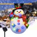 Lighted Christmas Garden Flag for Outside,8 Modes Led Snowman Yard Flags 28x40 Double Sided, Winter Outdoor Decorations for Home Porch Patio (Snowman-28x40)