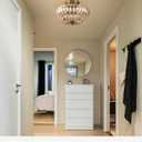 11.8 inch Semi Flush Mount Ceiling Light, 3-Light Close to Ceiling Light Fixtures with Flower Glass, Vintage Ceiling Lights for Hallway Living Room Kitchen Bedroom Bathroom, Amber