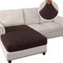 H.VERSAILTEX Sectional Couch Covers 1 Piece Chaise Slipcover L Shape Separate Cushion Couch Cover for Both Left/Right Sectional Couch (Seat Only: 1 Chaises, Chocolate)