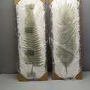 Deco 79 Metal Leaf Home Wall Decor Wall Sculpture, Set of 2 Wall Art 13"W, 36"H, White