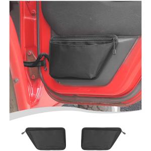 Hoolcar Rear Door Storage Pockets Side Organizer Bag Door Net Pocket Replacement Compatible with Jeep Wrangler JK JKU 2011-2017, Interior Storage Expansion Accessories, 2PCs