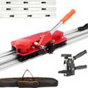 110" Large FormatTile Cutter, Manual Ceramic Tile Cutting Tool with Built-in Suction Cups & Tile Clamp, 3-Head Scoring Wheel System, for Up to 0.47-Inch Thick Tiles