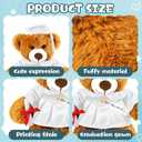 Foilswirl Graduation Bear 2026 with Gown Cap Tassel 9 White Graduation Stuffed Animal Plush Bear Toy for Class of 2026 Prek Preschool Kindergarten High School College Graduate Gift