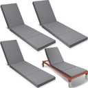 Pinkunn Chaise Lounge Cushion Waterproof Outdoor Lounge Chair Cushions 21 x 72 x 3 Inch Bench Seasonal Replacement Cushions for Summer Patio Bench Pool Beach (Dark Gray,4 Pcs)