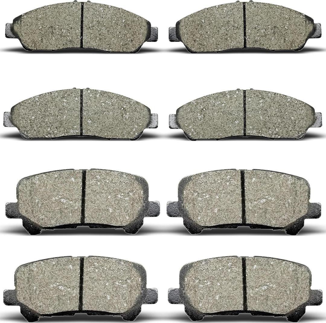 Ceramic Brake Pads Set Front Rear Replacement For Acura MDX 2007-2013,For Acura ZDX 2010-2013,For Honda Pilot 2009-2011 (D1280/D1281)