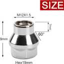 12x1.5 Chrome Extended Thread Lug Nut, 24PCS M12x1.5 ET Open Ended Lug Nuts 7mm Shank Aftermarket Wheels