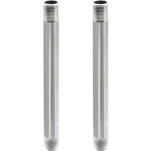 GeilSpace 1/2" x 10" Stainless Steel Pipe, 304 Pipe Nipple Fits Standard 1/2 Inch Threaded Pipes and Fittings, DIY Industrial Metal tube (2 PCS)