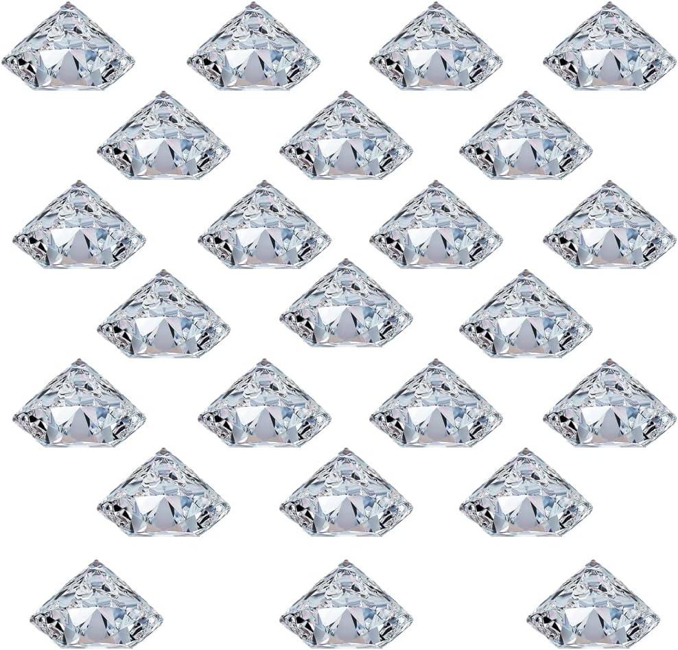 HOHIYA 24pc Diamond Place Card Holders Stands Table Holder for Weeding Baby Shower Party Decoration Acrylic Crystal Clear Taiwan Made