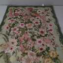 Floral Runner Rug 2x6 - Washable Vintage Bedroom Runner Rug Low Pile Non-Slip Carpet for Entryway Hallway, Laundry, Bathroom, Kitchen - Soft, Stain Resistant Indoor Area Rug - Green