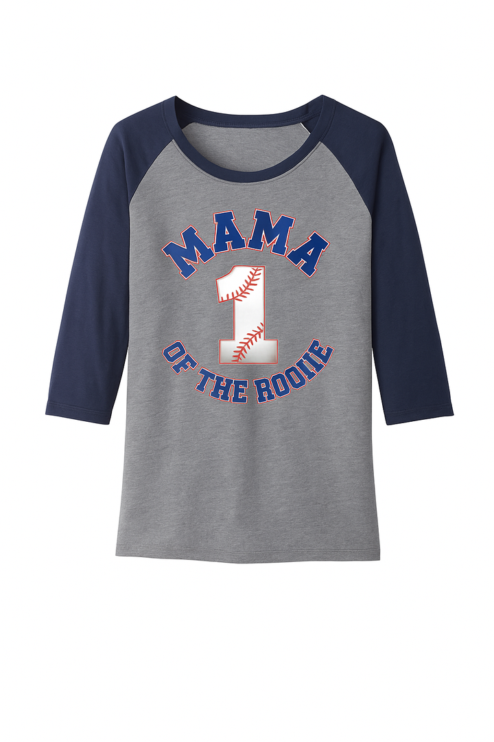  Rookie Of The Year First Birthday Outfit Family Mama of Rookie 1st Birthday Baseball Family Matching Raglan Baseball Tee, Size XL
