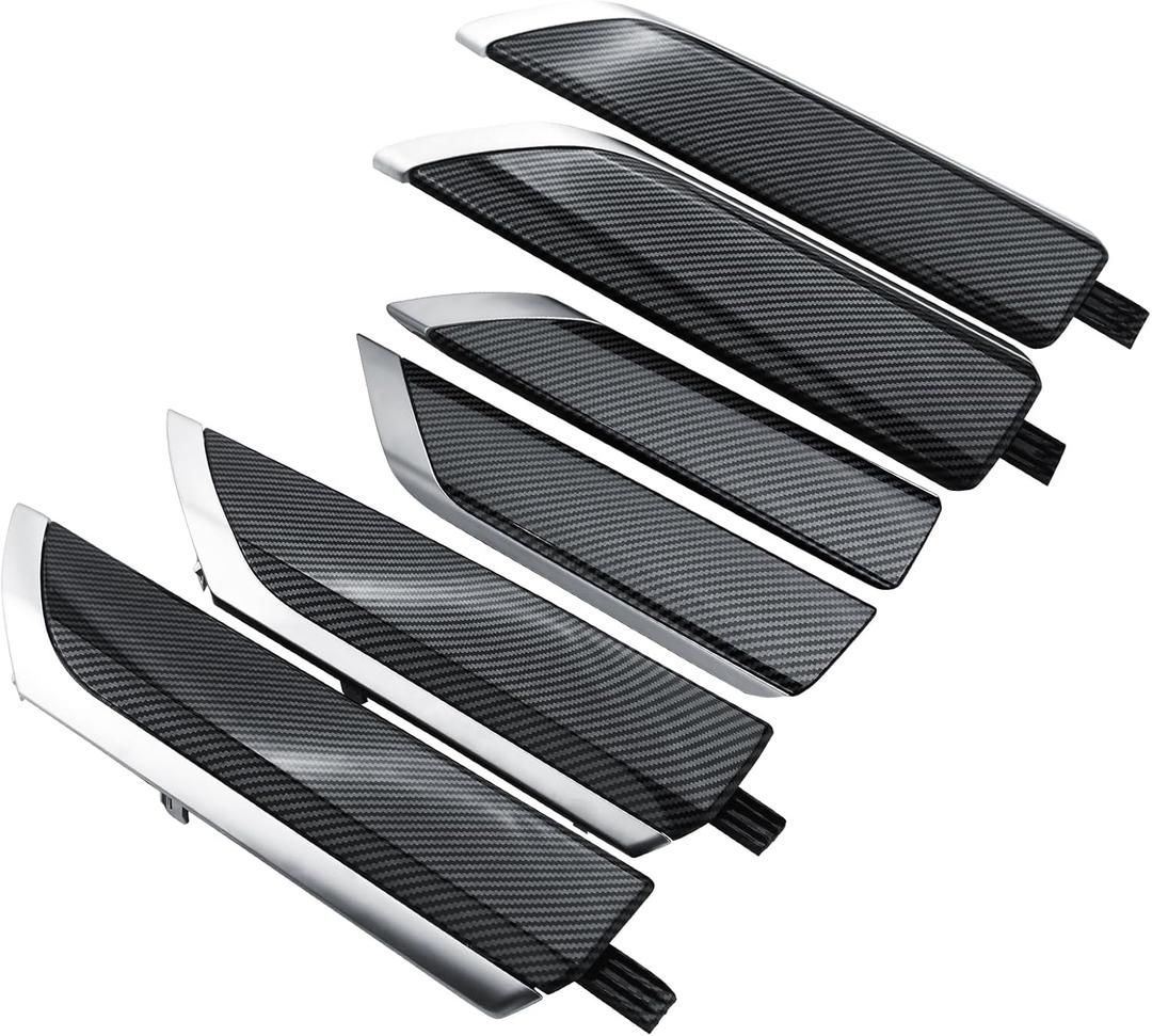 Door Trim Molding Kit Carbon Fiber 6pcs for Interior Door Panel & Center Console 84458971 Compatible with Chevrolet Chevy Silverado & GMC Sierra Truck Door Accessories Parts