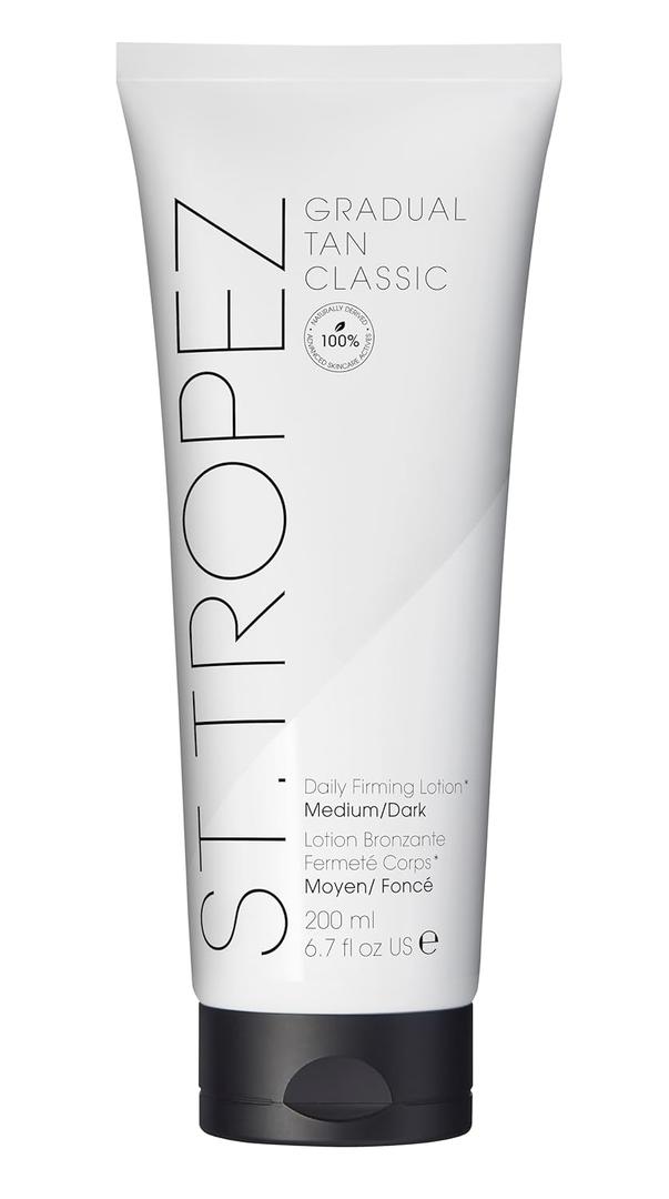 St.Tropez Gradual Tan Firming Lotion, Medium to Dark Sun Kissed Glow Self Tan Moisturizer, with Hyaluronic acid and antioxidants, Streak Free, Vegan, Natural & Cruelty Free, 6.7 FL OZ