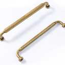 12 Pack 5 Inch(128mm) Hole Center Antique Brass Zinc Alloy Solid Cabinet Pulls,Vintage Retro Dresser Cabinet Handles Luxury Cabinet Pull Hardware for Bedroom, Kitchen