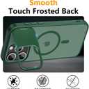 YFEMLAZ for iPhone 15 Pro Max Case(Built-in Invisible Kickstand) Heavy Duty MagneticCompatible with MagSafe Military-Grade Drop Protection,Translucent Matte for iPhone 15 Pro Max Case 6.7",Green