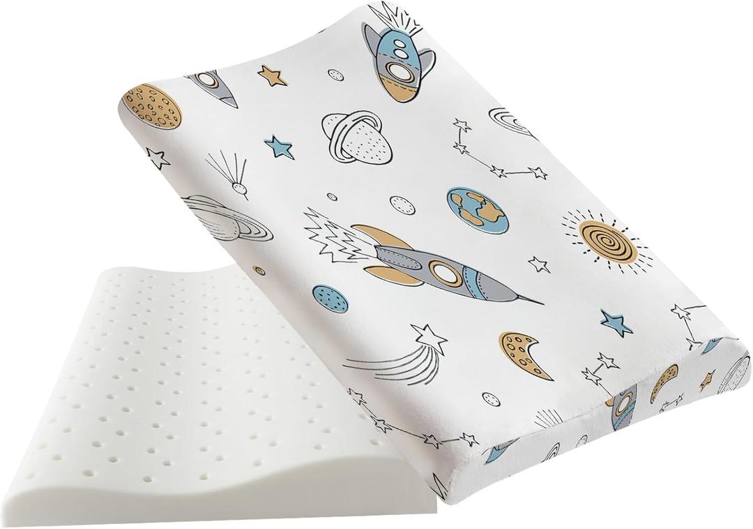 Kids Pillow Toddler Youth 2 Year old3 Bed for Neck Small Pillows for Pillows for Sleeping Bedroom Memory Foam (Aged 8 to 16(23.6''x13.8''x2.7-3.5'')