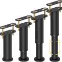 Wlrrcwdttc 4 Pcs Adjustable Height Bed Support Legs 7.08-13 inch, Bed Frame Center Support Legs for Bed Frame/Bed Center Slat/Furniture, Heavy Duty Metal Bed Replacement Legs Bed Slats Support Legs