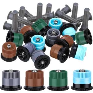 Patelai 32 Pcs Variable Arc Nozzle Replacement Pop up Sprinkler Head Compatible with Hunter, Orbit Pop-up Sprinkler Adjustable 360 Spray Nozzle for Septic Garden Lawn Irrigation (6/8/12/17 Van)
